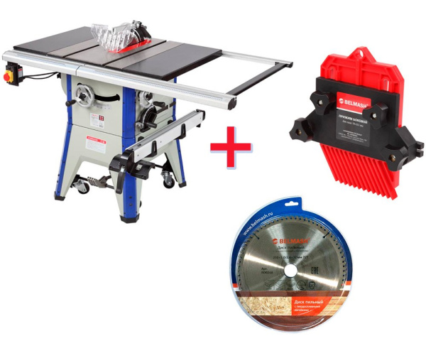Станок BELMASH (Белмаш) TS - 250R с боковым прижимом и пильным диском Станок BELMASH (Белмаш) TS - 250R с боковым прижимом и пильным диском